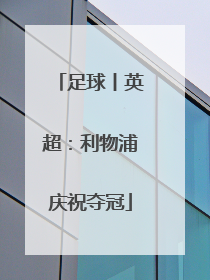 足球丨英超：利物浦庆祝夺冠