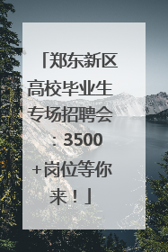 郑东新区高校毕业生专场招聘会：3500+岗位等你来！