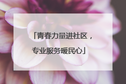 青春力量进社区，专业服务暖民心