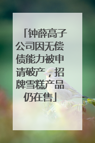 钟薛高子公司因无偿债能力被申请破产，招牌雪糕产品仍在售