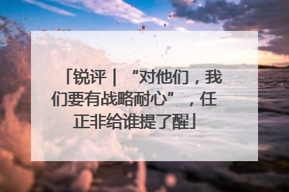 锐评｜“对他们，我们要有战略耐心”，任正非给谁提了醒