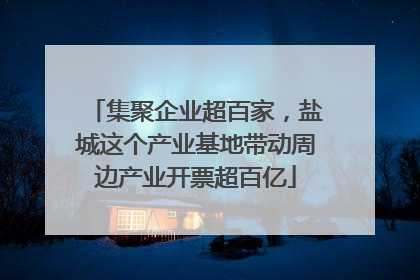 集聚企业超百家，盐城这个产业基地带动周边产业开票超百亿