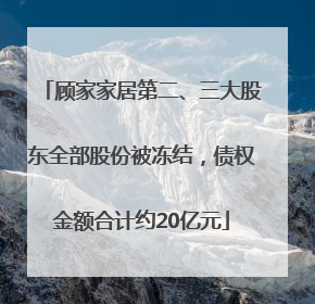 顾家家居第二、三大股东全部股份被冻结，债权金额合计约20亿元
