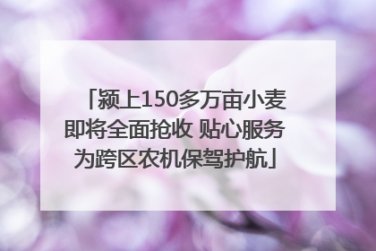 颍上150多万亩小麦即将全面抢收 贴心服务为跨区农机保驾护航