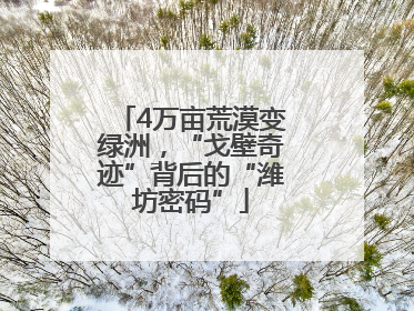 4万亩荒漠变绿洲，“戈壁奇迹”背后的“潍坊密码”