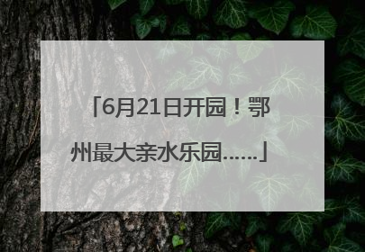 6月21日开园！鄂州最大亲水乐园……