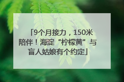 9个月接力，150米陪伴！海淀“柠檬黄”与盲人姑娘有个约定